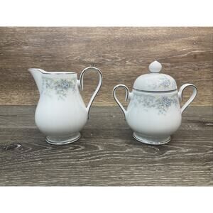 Vintage NORITAKE Limerick Coffee 4.5” Creamer & 4.75” Sugar Bowl